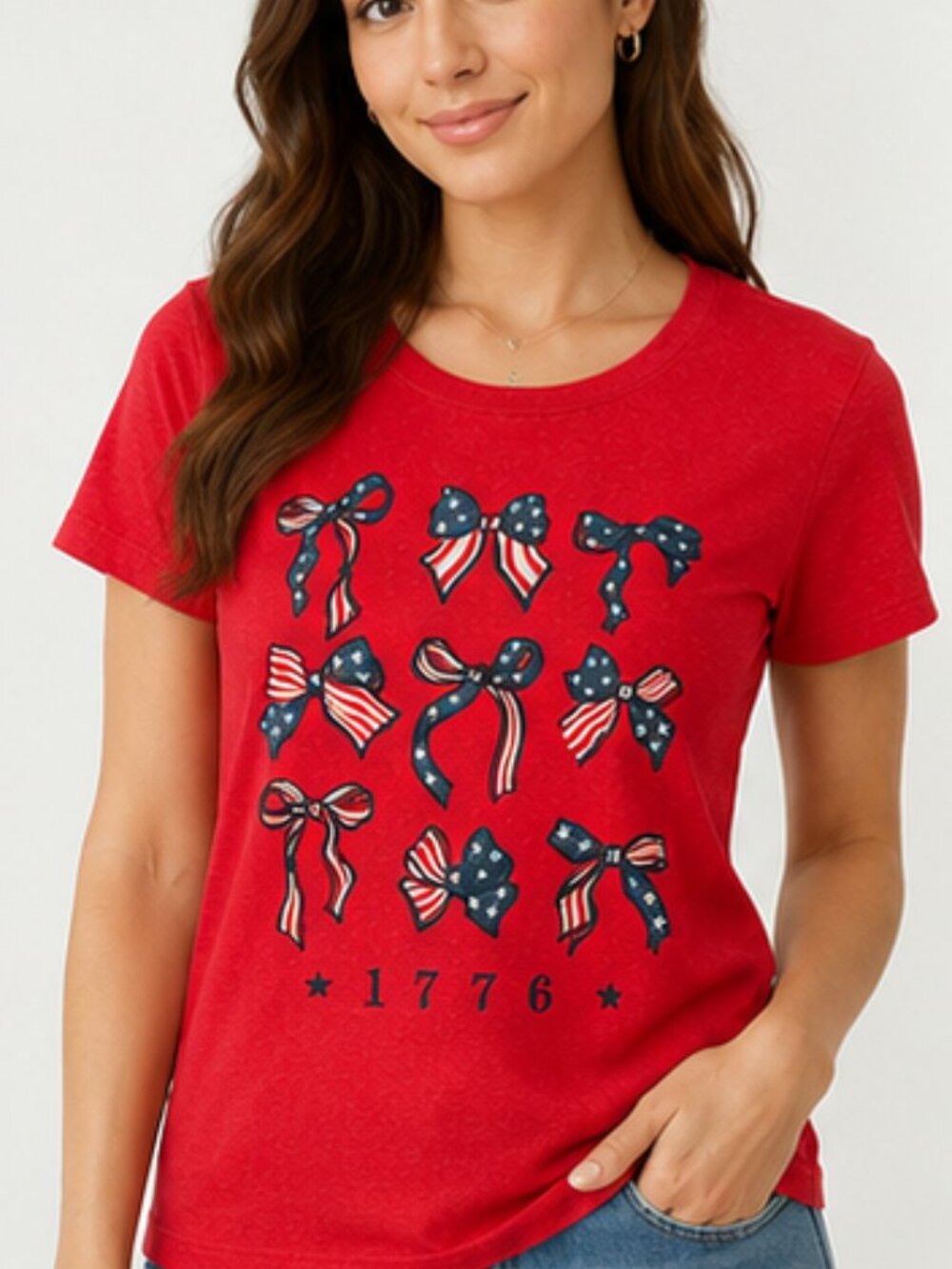 NWT 1776 Patriotic Graphic T-Shirt Large Americana Red White Blue Fourth of July